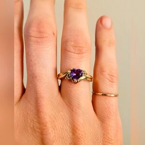 NWT 1.50 tcw Natural Birthstone and Natural Diamond 10K Gold Sweetheart Ring